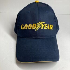 Goodyear Tires Cap Hat Adult Blue Embroidered Wingfoot Logo G395 LHS FLAW